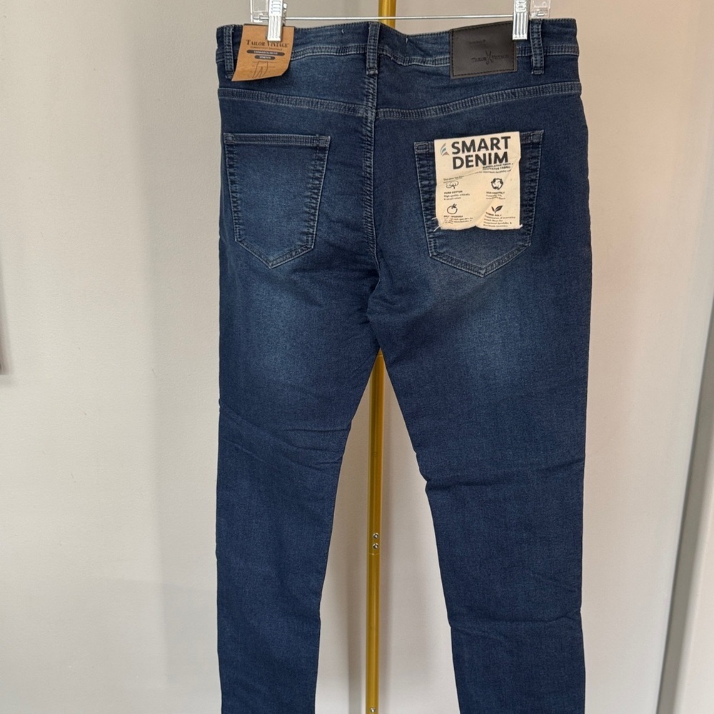 Tailor Vintage Men’s Slim Jeans in Dark Blue Wash NWT 34/32 - Picture 9 of 15